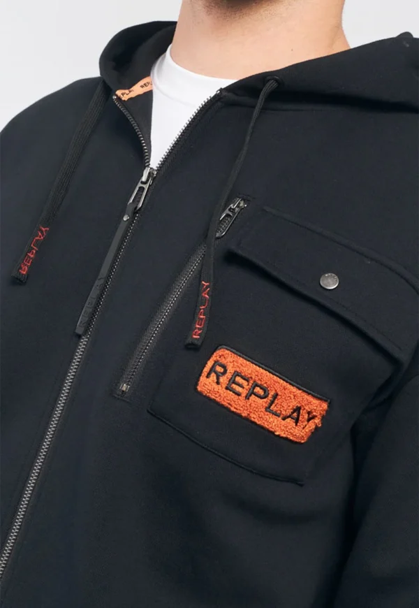 סווטשירט קפוצ'ון עם כיסים לגבר